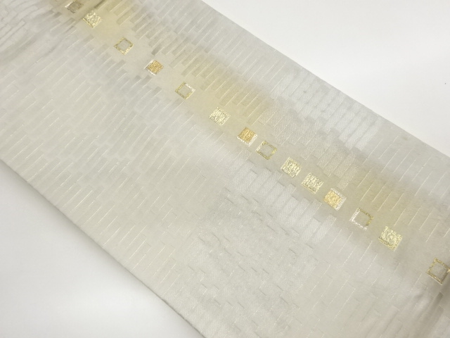 抽象短冊・色紙模様織出し名古屋帯